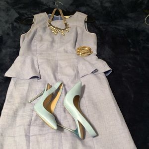 JCrew dress with ruffles around waistline